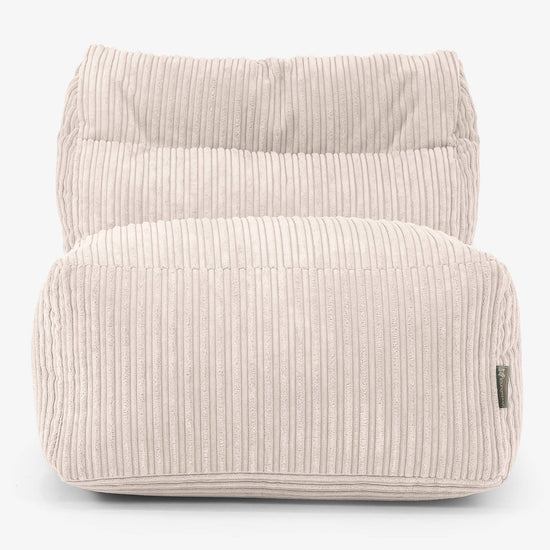 Divano Modulabile Pouf, Sezione Centrale - Velluto a Coste Avorio 02
