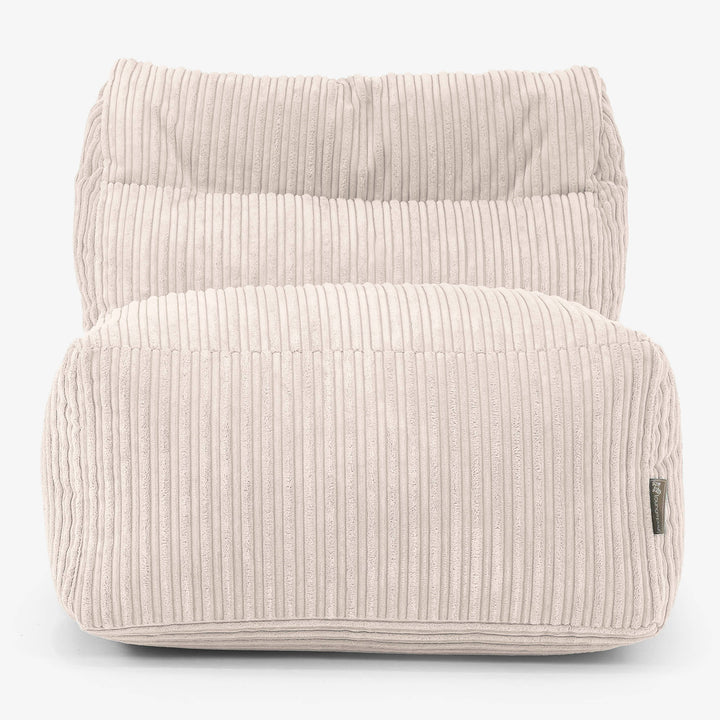 Divano Modulabile Pouf, Sezione Centrale - Velluto a Coste Avorio 02