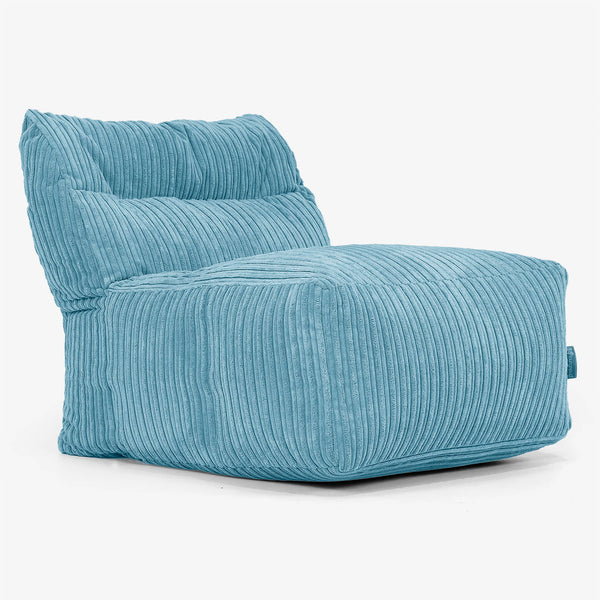 Divano Modulabile Pouf, Sezione Centrale - Velluto a Coste Egeo Blu 01