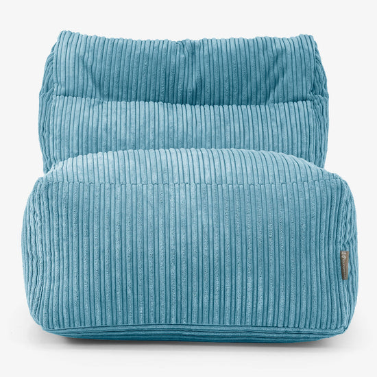 Divano Modulabile Pouf, Sezione Centrale - Velluto a Coste Egeo Blu 02