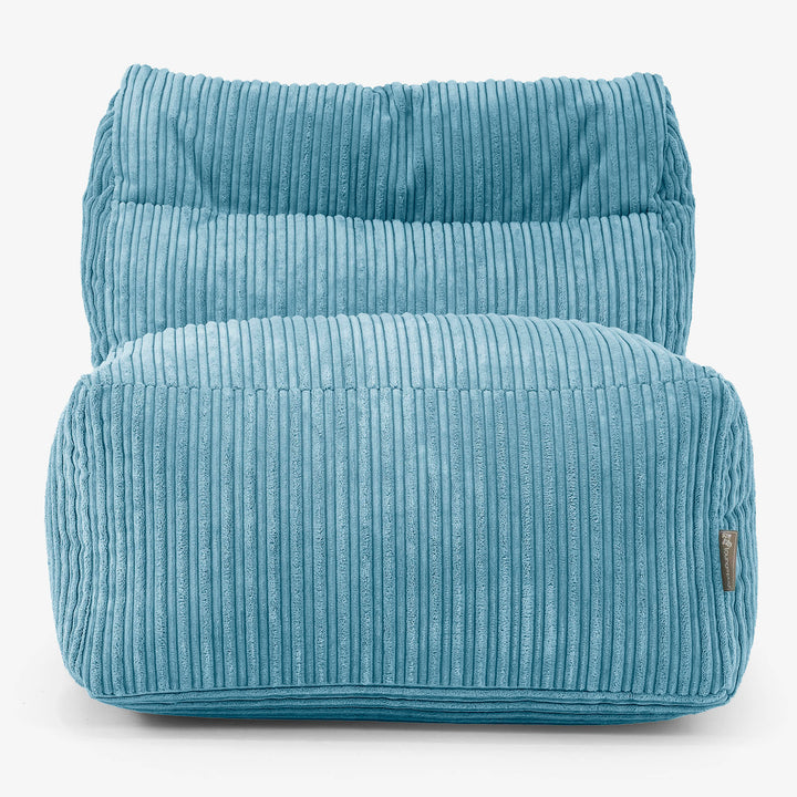 Divano Modulabile Pouf, Sezione Centrale - Velluto a Coste Egeo Blu 02