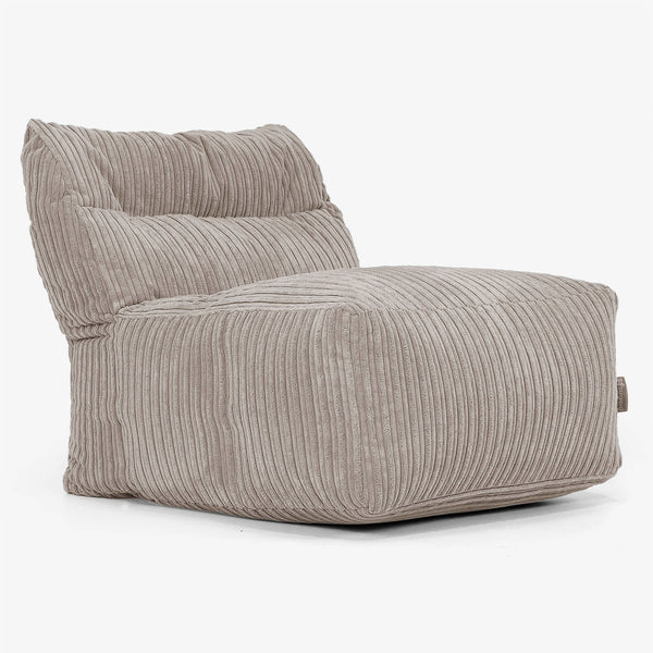 Divano Modulabile Pouf, Sezione Centrale - Velluto a Coste Grigio Tortora 01