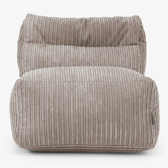 Divano Modulabile Pouf, Sezione Centrale - Velluto a Coste Grigio Tortora 02
