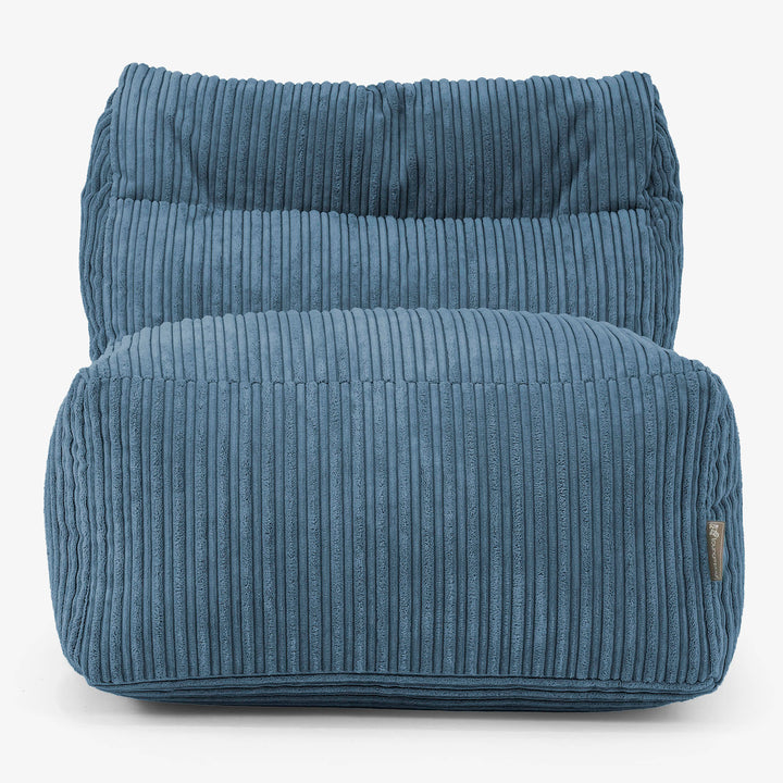 Divano Modulabile Pouf, Sezione Centrale - Velluto a Coste Navy 02
