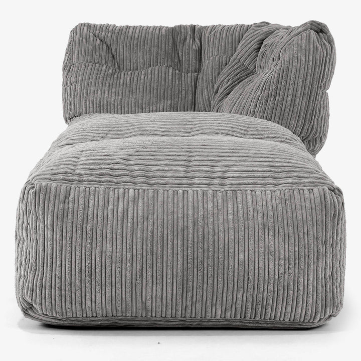 Divano Modulabile Pouf, Sezione Chaise Destra - Velluto a Coste Grafite 02