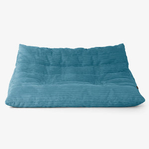 Divano Pouf da Pavimento Noah - Velluto a Coste Egeo Blu