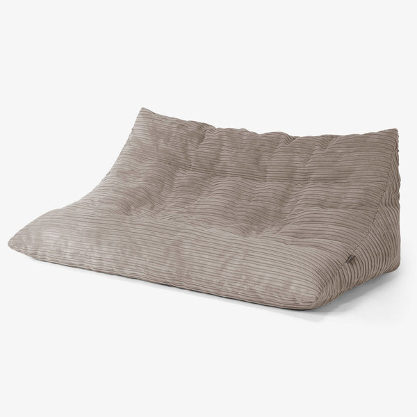 Divano Pouf da Pavimento Noah - Velluto a Coste Grigio Tortora 01