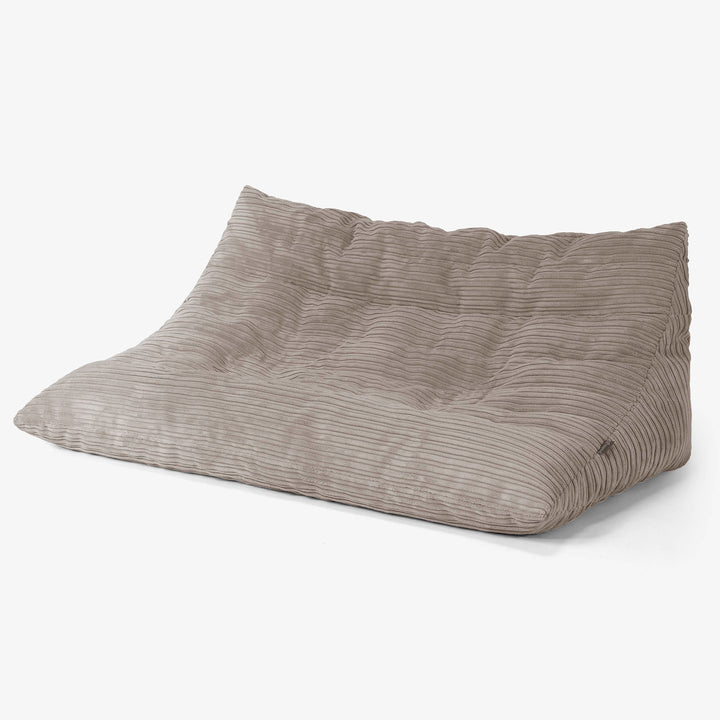 Divano Pouf da Pavimento Noah - Velluto a Coste Grigio Tortora 02