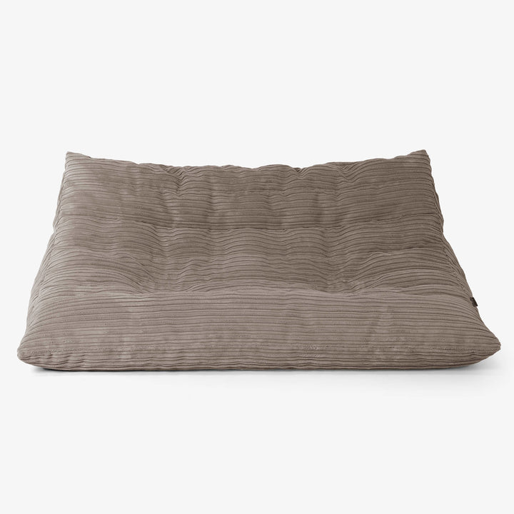 Divano Pouf da Pavimento Noah - Velluto a Coste Grigio Tortora 01