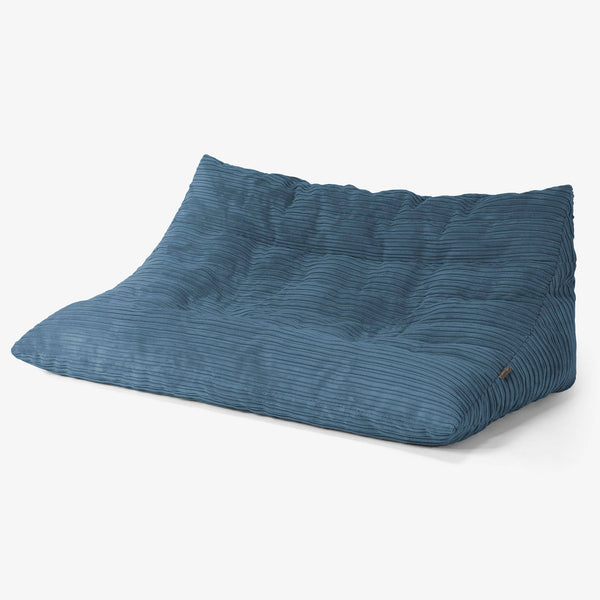 Divano Pouf da Pavimento Noah - Velluto a Coste Navy 01