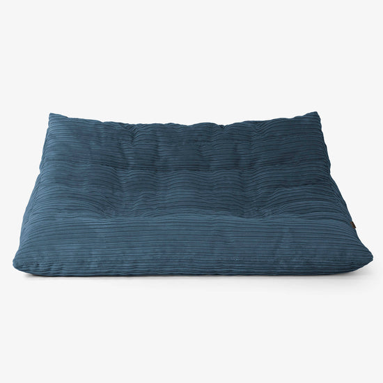 Divano Pouf da Pavimento Noah - Velluto a Coste Navy 01