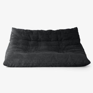 Divano Pouf da Pavimento Noah - Velluto a Coste Nero