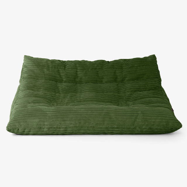 Divano Pouf da Pavimento Noah - Velluto a Coste Verde Foresta 01