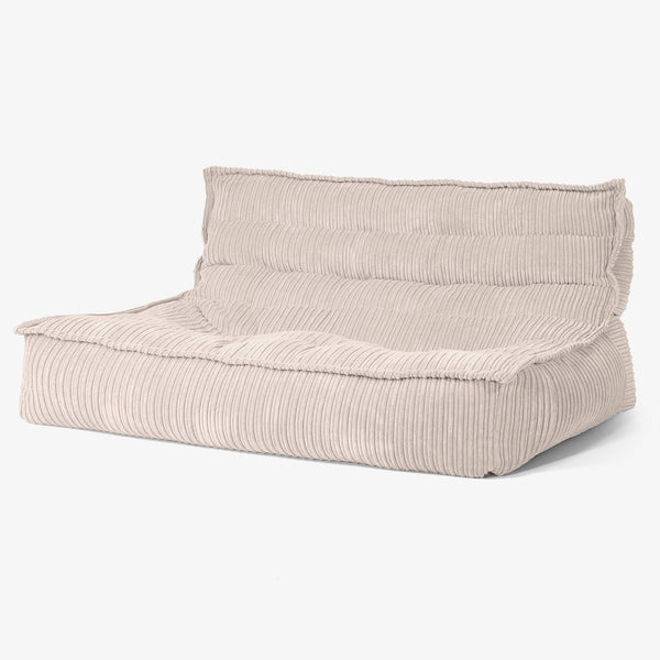 Divano Pouf da Pavimento Oliver - Velluto a Coste Avorio 01