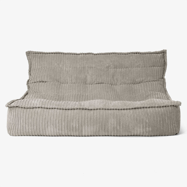Divano Pouf da Pavimento Oliver - Velluto a Coste Visone 01