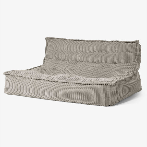Divano Pouf da Pavimento Oliver - Velluto a Coste Visone 01