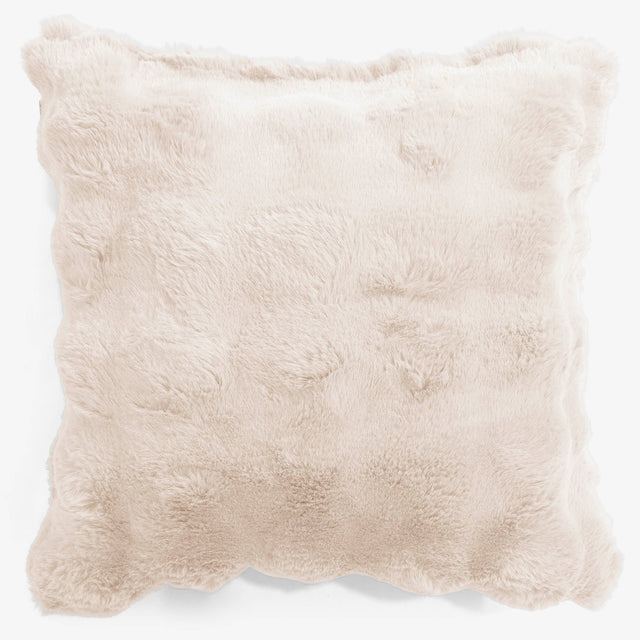 Fodera per Cuscino 47 x 47cm - Pelliccia Sintetica a Bolle Panna 01