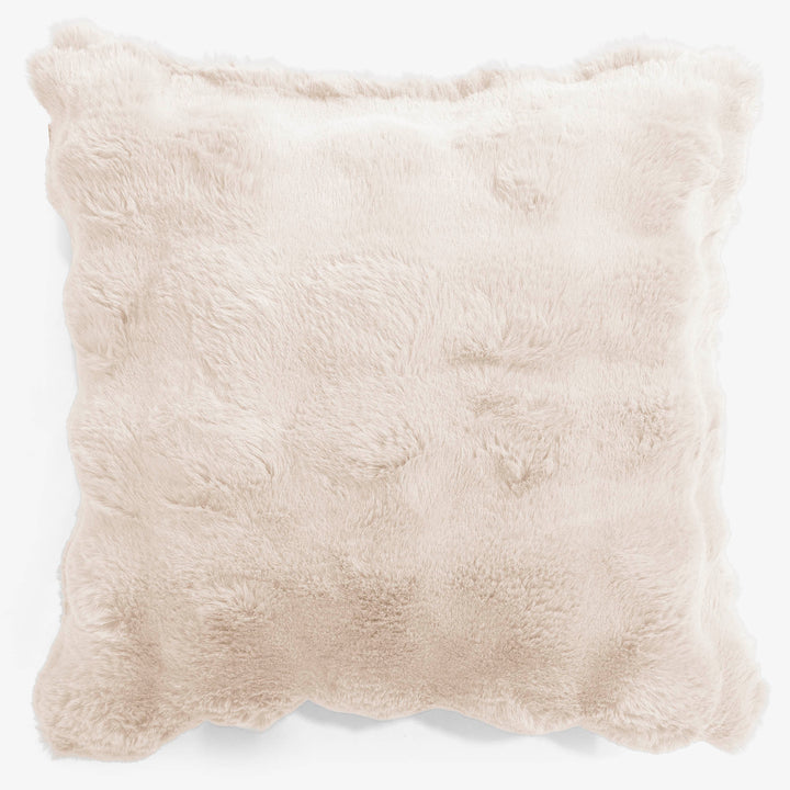 Fodera per Cuscino 47 x 47cm - Pelliccia Sintetica a Bolle Panna 01