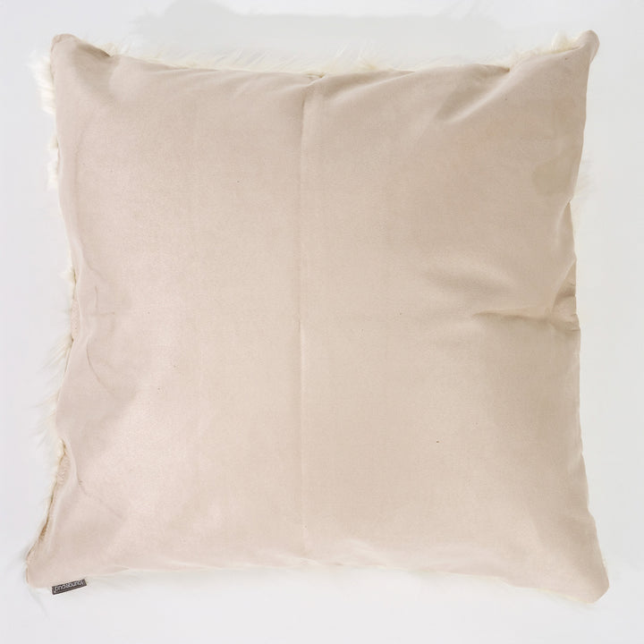 Fodera per Cuscino Gigante 70 x 70cm -Pelliccia Sintetica Mongola Panna 02