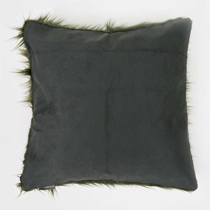Fodera per Cuscino Gigante 70 x 70cm -Pelliccia Sintetica Mongola Verde Salvia 02