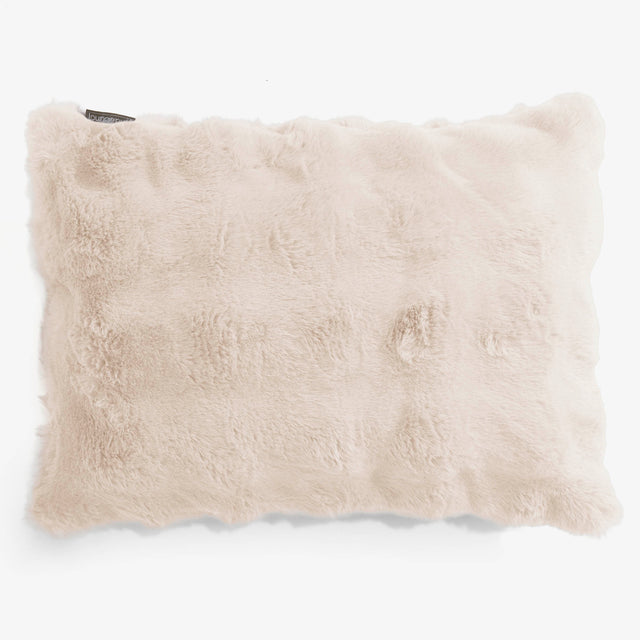 Fodera per Cuscino Rettangolare 35 x 50cm - Pelliccia Sintetica a Bolle Panna 01