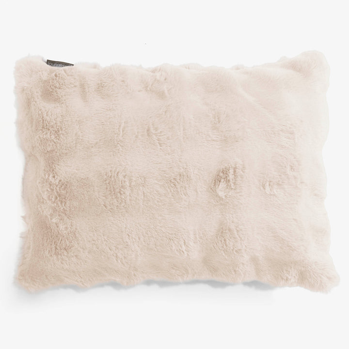 Fodera per Cuscino Rettangolare 35 x 50cm - Pelliccia Sintetica a Bolle Panna 01