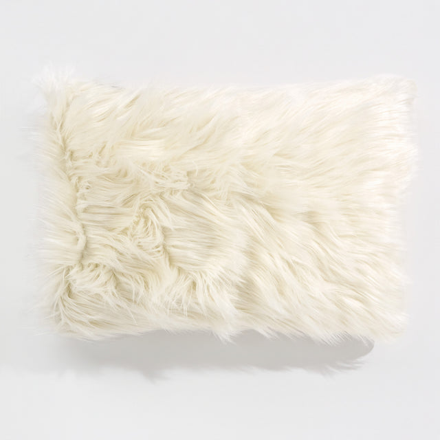 Fodera per Cuscino Rettangolare 35 x 50cm - Pelliccia Sintetica Mongola Panna 01
