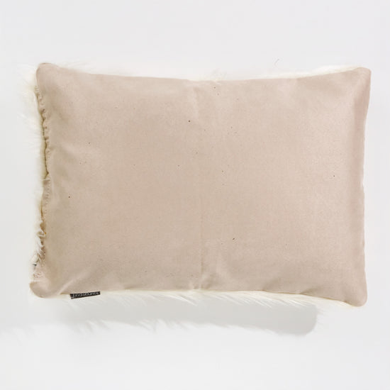 Fodera per Cuscino Rettangolare 35 x 50cm - Pelliccia Sintetica Mongola Panna 02