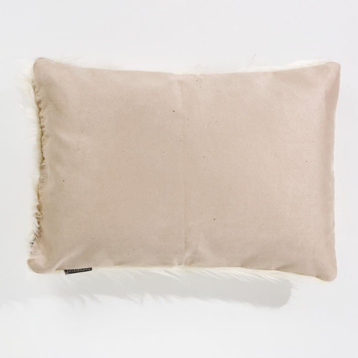 Fodera per Cuscino Rettangolare 35 x 50cm - Pelliccia Sintetica Mongola Panna 02