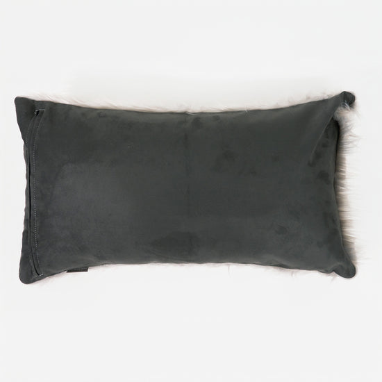 Fodera per Cuscino Rettangolare Gigante 40 x 70cm - Pelliccia Sintetica Mongola Grigio 02