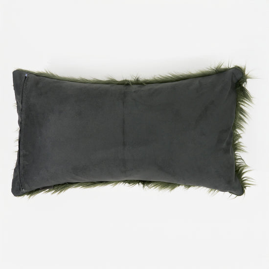 Fodera per Cuscino Rettangolare Gigante 40 x 70cm - Pelliccia Sintetica Mongola Verde Salvia 02