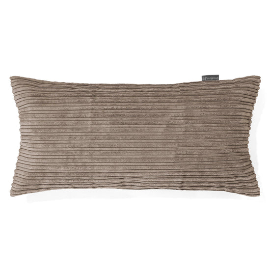 Fodera per Cuscino Rettangolare Gigante 40 x 70cm - Velluto a Coste Grigio Tortora 01