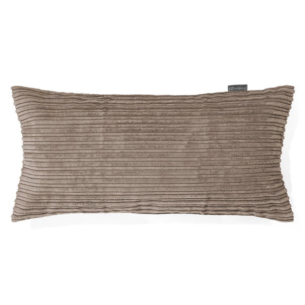 Fodera per Cuscino Rettangolare Gigante 40 x 70cm - Velluto a Coste Grigio Tortora 01