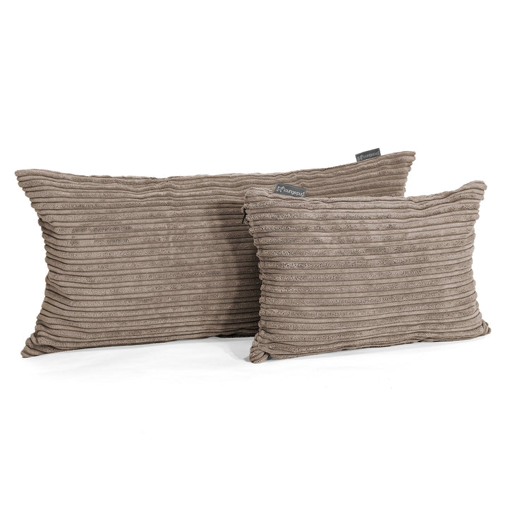 Fodera per Cuscino Rettangolare Gigante 40 x 70cm - Velluto a Coste Grigio Tortora 03