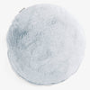 Fodera per Cuscino Rotondo 50cm - Eco-pelliccia di Coniglio Azzurro Polvere 01