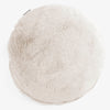 Fodera per Cuscino Rotondo 50cm - Eco-pelliccia di Coniglio Bianco 01