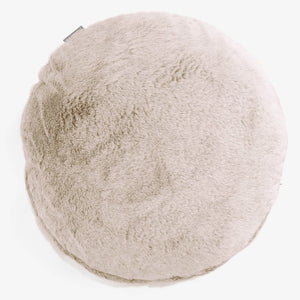 Fodera per Cuscino Rotondo 50cm - Eco-pelliccia di Coniglio Marrone dorato