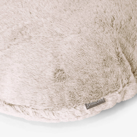 Fodera per Cuscino Rotondo 50cm - Eco-pelliccia di Coniglio Marrone dorato 02