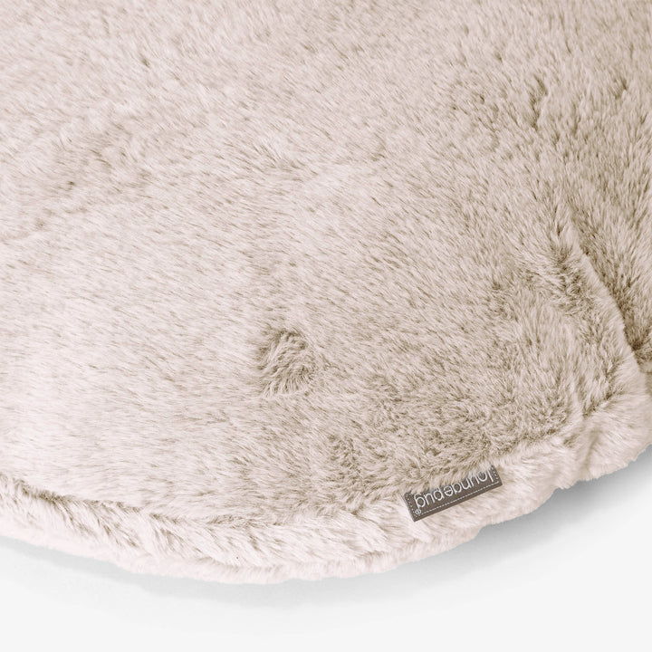 Fodera per Cuscino Rotondo 50cm - Eco-pelliccia di Coniglio Marrone dorato 02