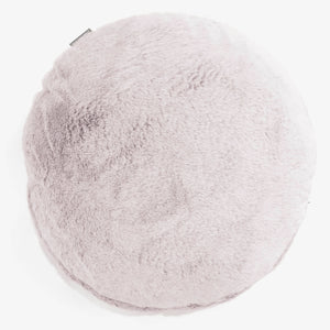 Fodera per Cuscino Rotondo 50cm - Eco-pelliccia di Coniglio Rosa Antico