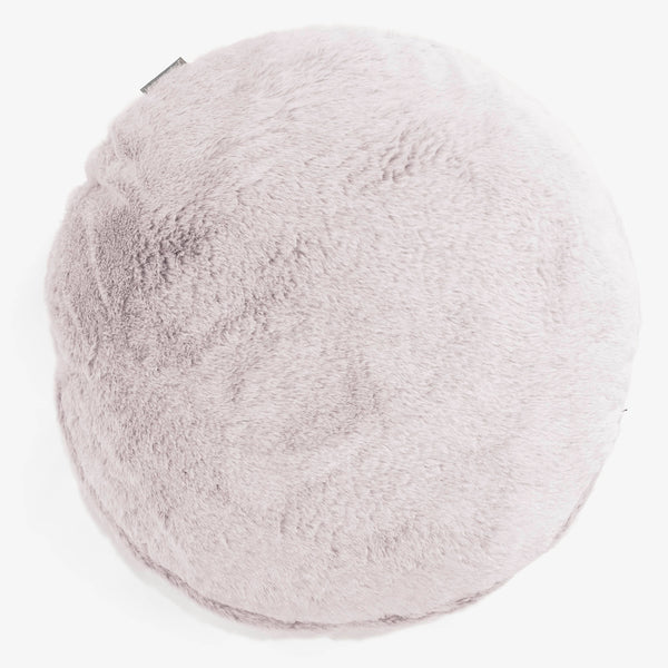Fodera per Cuscino Rotondo 50cm - Eco-pelliccia di Coniglio Rosa Antico 01