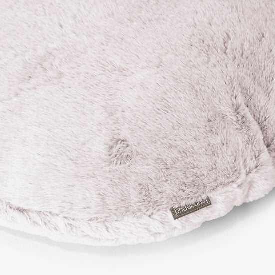 Fodera per Cuscino Rotondo 50cm - Eco-pelliccia di Coniglio Rosa Antico 02