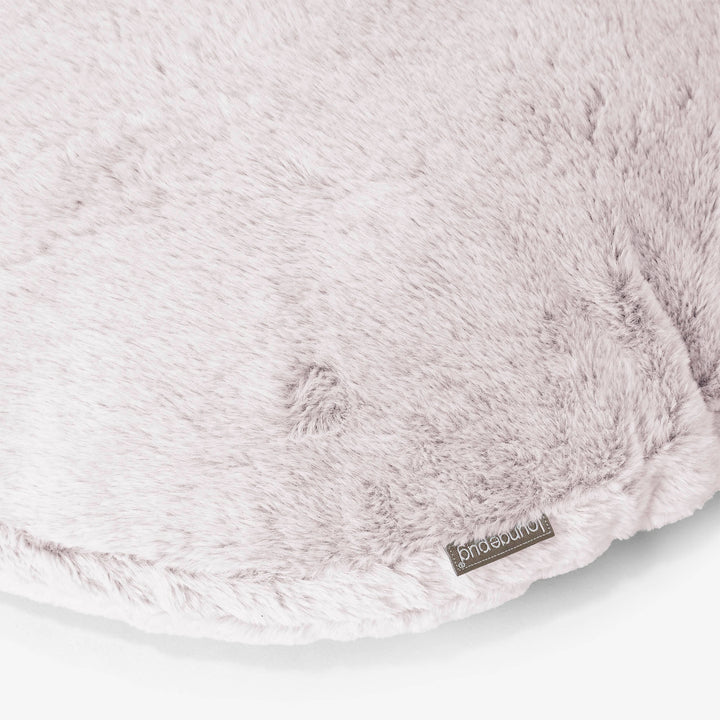 Fodera per Cuscino Rotondo 50cm - Eco-pelliccia di Coniglio Rosa Antico 02