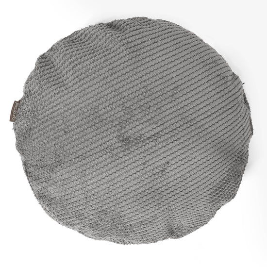 Fodera per Cuscino Rotondo 50cm - Pompon Carbone Grigio 01