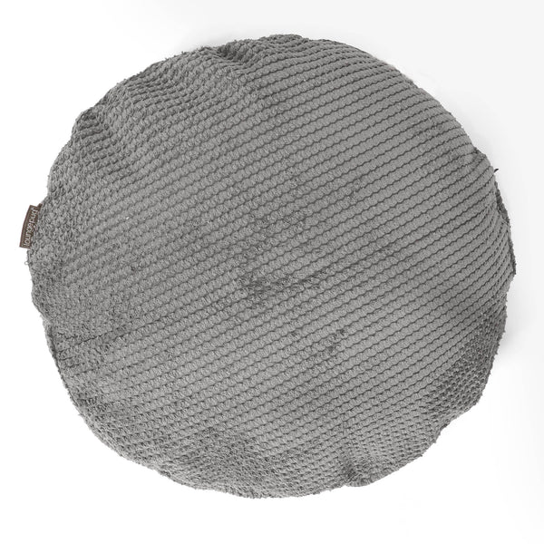 Fodera per Cuscino Rotondo 50cm - Pompon Carbone Grigio 01