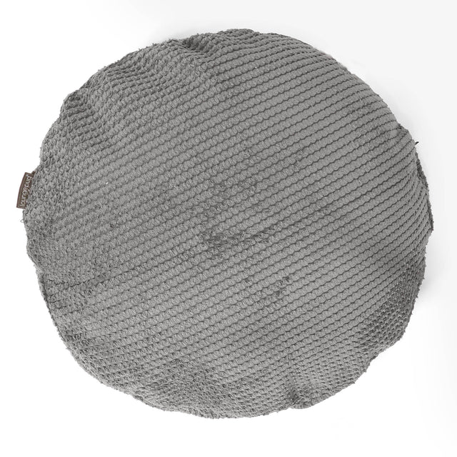 Fodera per Cuscino Rotondo 50cm - Pompon Carbone Grigio 01