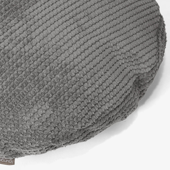 Fodera per Cuscino Rotondo 50cm - Pompon Carbone Grigio 02