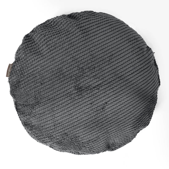 Fodera per Cuscino Rotondo 50cm - Pompon Nero 01