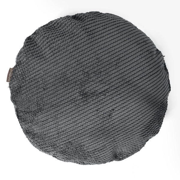 Fodera per Cuscino Rotondo 50cm - Pompon Nero 01