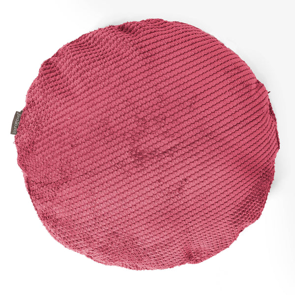Fodera per Cuscino Rotondo 50cm - Pompon Rosso pastello 01
